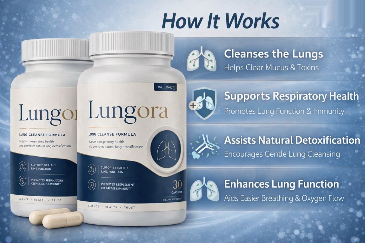Lungora how it works — the supplied brand infographic